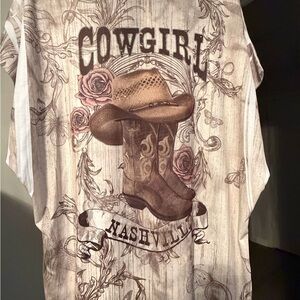 Nashville Cowgirl Short Sleeve Tee - Brown